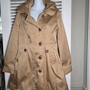 Women's Tan Hooded Coat